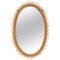 Mid-Century Rattan and Bamboo Oval Wall Mirror by Franco Albini, Italy, 1960s, Image 1