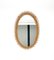 Specchio da parete ovale Mid-Century in vimini e bambù di Franco Albini, Italia, anni '60, Immagine 2