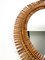 Mid-Century Rattan & Bamboo Round Wall Mirror, Italy, 1960s 7