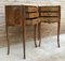 Mid-Century Bedside Tables in French Walnut With Marquetry & Marble Top, Set of 2 10