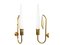 Opaline Glass and Brass Sconces, 1950s, Set of 2, Image 7