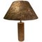 Large Mid-Century Italian Cork and Brass Table Lamp 1