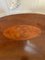 Lámpara de mesa eduardiana antigua oval de caoba con incrustaciones, Imagen 10