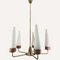 Teak, Brass and Opaline Chandelier by Rupert Nikoll, Austria, 1950s-1960s 12