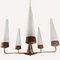 Teak, Brass and Opaline Chandelier by Rupert Nikoll, Austria, 1950s-1960s, Image 6