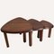 Brutalist Oak Oval Side or Nesting Tables in the Style of Pierre Chapo, 1960s, Set of 3, Image 17