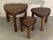 Brutalist Oak Oval Side or Nesting Tables in the Style of Pierre Chapo, 1960s, Set of 3 2