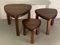 Brutalist Oak Oval Side or Nesting Tables in the Style of Pierre Chapo, 1960s, Set of 3, Image 2