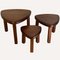 Brutalist Oak Oval Side or Nesting Tables in the Style of Pierre Chapo, 1960s, Set of 3, Image 7