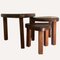 Brutalist Oak Oval Side or Nesting Tables in the Style of Pierre Chapo, 1960s, Set of 3, Image 13