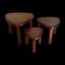 Brutalist Oak Oval Side or Nesting Tables in the Style of Pierre Chapo, 1960s, Set of 3, Image 20