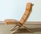 Beech Bentwood with Cognac Leather Folding Lounge Chair by Nelo for Nelo Möbel, Sweden, 1970s 2