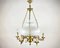 French Victorian Opaline Glass Chandelier, 1950s 1