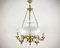 Lámpara de araña francesa victoriana de vidrio opalino, años 50, Imagen 1
