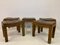 Buttoned Leather Stools, Set of 5 9