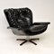 Vintage Danish Leather Swivel Armchair 8