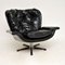 Vintage Danish Leather Swivel Armchair 2