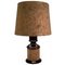 Mid-Century German Cork and Glass Table Lamp 1
