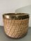 Rattan, Wicker, Bamboo and Brass Woven Basket or Plant Holder, Italy, 1970s 5