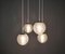 Cascade Hanging Lamp With 4 Riffel Glass Balls, Germany, 1970s, Image 6