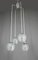 Lampe à Suspension Cascade avec 4 Boules en Verre Riffel, Allemagne, 1970s 3