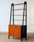 Teak and Nailed Black Faux Leather Bookcase Cabinet by Bertil Fridhagen, 1950s 12