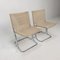 Italienische Stühle aus Segeltuch & verchromtem Metall, 1970er, 2er Set 4