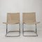 Italienische Stühle aus Segeltuch & verchromtem Metall, 1970er, 2er Set 6