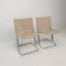 Italienische Stühle aus Segeltuch & verchromtem Metall, 1970er, 2er Set 3