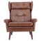 Brown Leather Highback Armchair from Svend Skipper, Denmark, 1960s 1