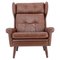Brown Leather Highback Armchair from Svend Skipper, Denmark, 1960s, Image 1