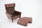 Brown Leather Highback Armchair from Svend Skipper, Denmark, 1960s 6