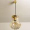 Vintage Pendant Light in Smoked Brown Glass and Brass from Peill and Putzler, 1960s 4