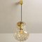 Vintage Pendant Light in Smoked Brown Glass and Brass from Peill and Putzler, 1960s, Image 7