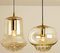 Vintage Pendant Light in Smoked Brown Glass and Brass from Peill and Putzler, 1960s 13