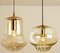 Vintage Pendant Light in Smoked Brown Glass and Brass from Peill and Putzler, 1960s, Image 13