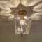Flower Shaped Flush Mount in Clear Glass and Brass from Limburg, 1970 15