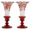 Bohemian Crystal Engraved Vases, Set of 2 1