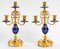 Gilded Bronze and Blue Porcelain Mantel Set, Set of 3, Image 6