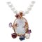 9kt Rose Gold and Silver Pendant Necklace, Image 1