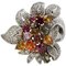 Rose and White Gold Diamonds and Sapphires Cluster Flower Ring 1