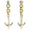 Ancient White and Yellow Gold Anchor Earrings 1