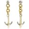 Ancient White and Yellow Gold Anchor Earrings, Image 1