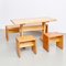 Table and Stools and Bench by Charlotte Perriand for Les Arcs, Set of 4, Image 2