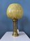 Vintage Art Deco Glas Lampe mit Bronze Fuß 1