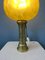 Lampe Art Déco Vintage en Verre avec Base en Bronze 3