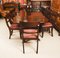 19th Century Twin Pillar Regency Dining Table and William IV Dining Chairs, Set of 11 2