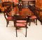 19th Century Regency Twin Pillar Flame Mahogany Dining Table 3