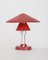 Lampada da tavolo vintage in metallo rosso, anni '60, Immagine 1