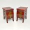 Antique Lacquered Chinoiserie Bedside Chests, Set of 2 5